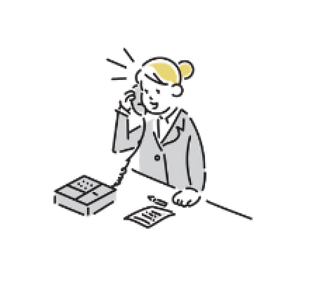 メディアに電話でアプローチするイラスト
