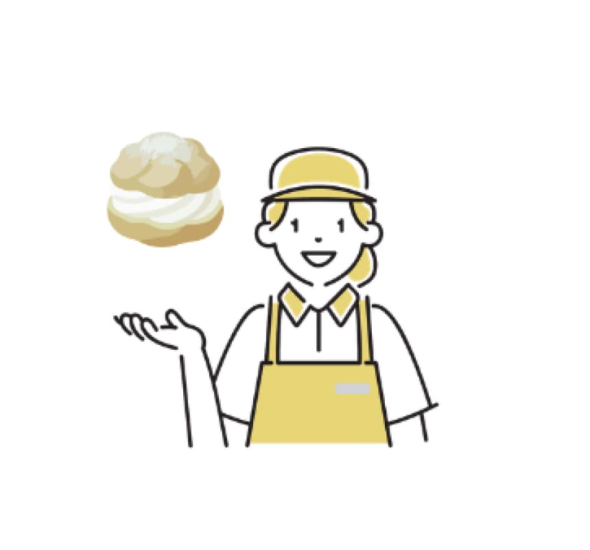 自社の商品をアピールする店員のイラスト