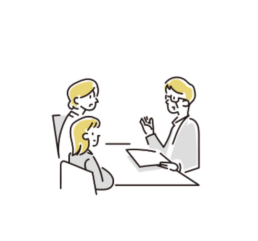 ヒアリングをするイラスト