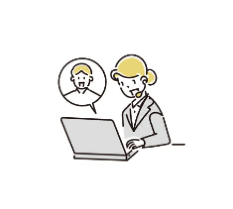ヒアリングをする担当者のイラスト